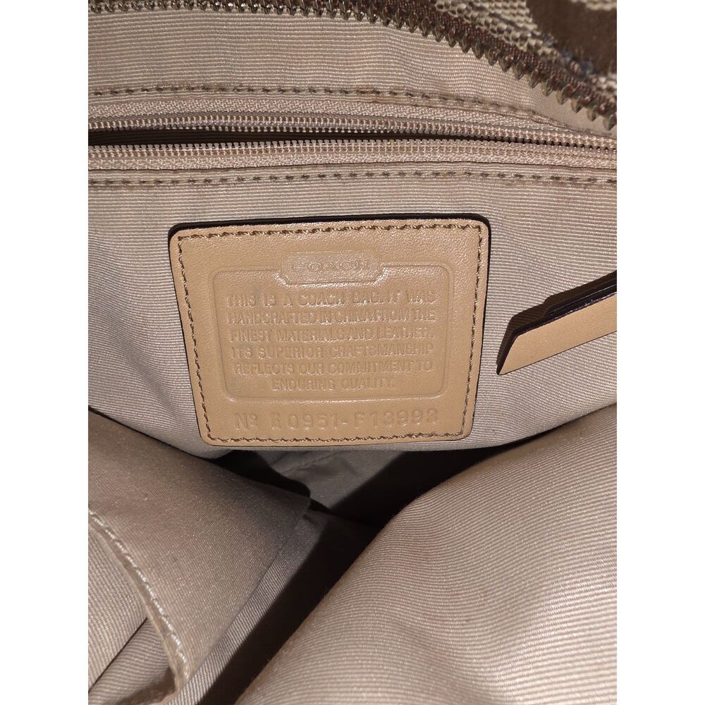 Coach Vintage Soho Zebra Stripe Signature Jacquard Tote Shoulder Bag Beige Brown - Picture 6 of 8
